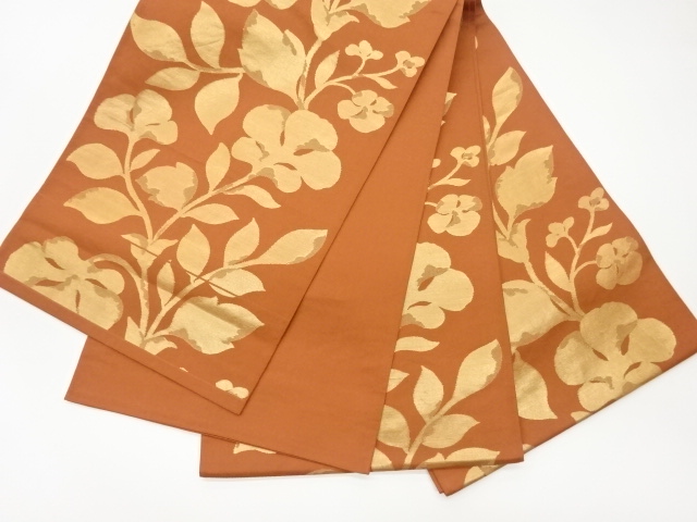 6559207: JAPANESE KIMONO / VINTAGE FUKURO OBI / WOVEN FLORAL
